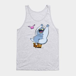 Yeti Riding a Hype Train with a Flying Butt Tank Top